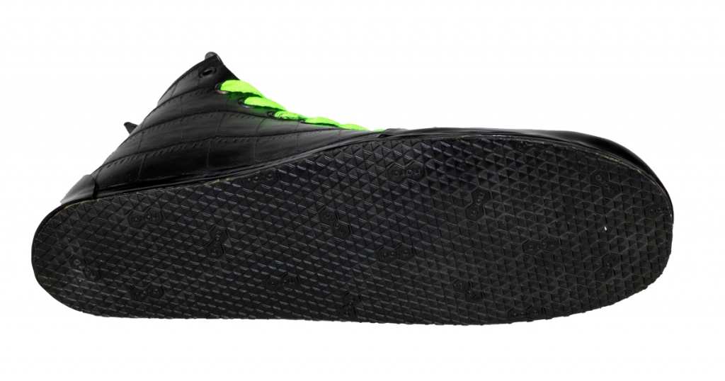 Latex Sneakers CROC black green Laser Edition